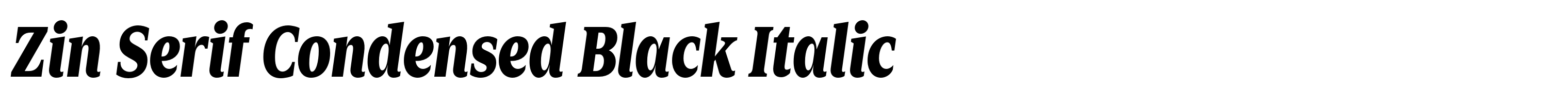 Zin Serif Condensed Black Italic